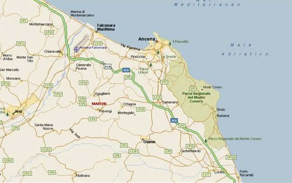 mappa della sede del Provveditorato di Ancona